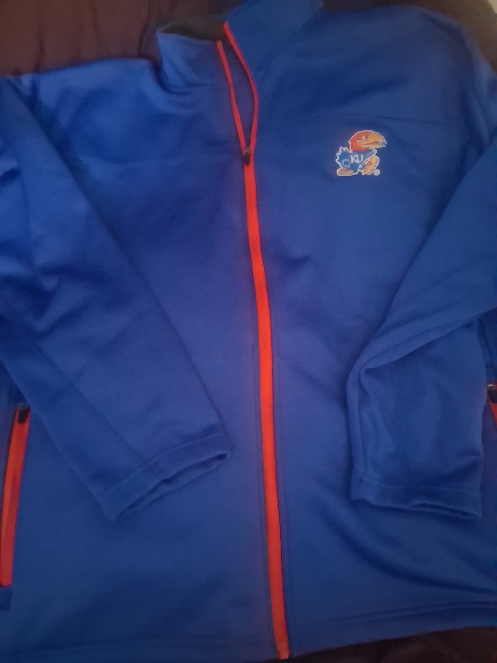 UK Blue Zip-Up Jacket with Red Trim